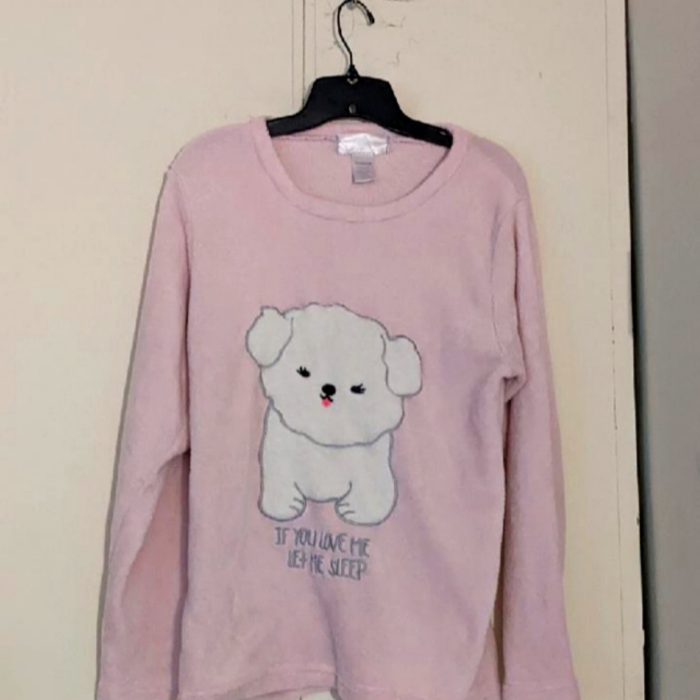 Light pink women's cute puppy sleep/lounge shirt